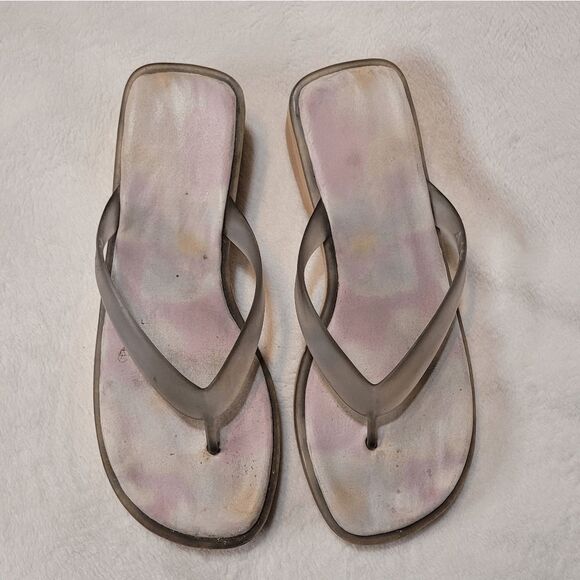 MIA wood platform flip flop sandals size 8 Y2k 2000s Bratz - Picture 3 of 9